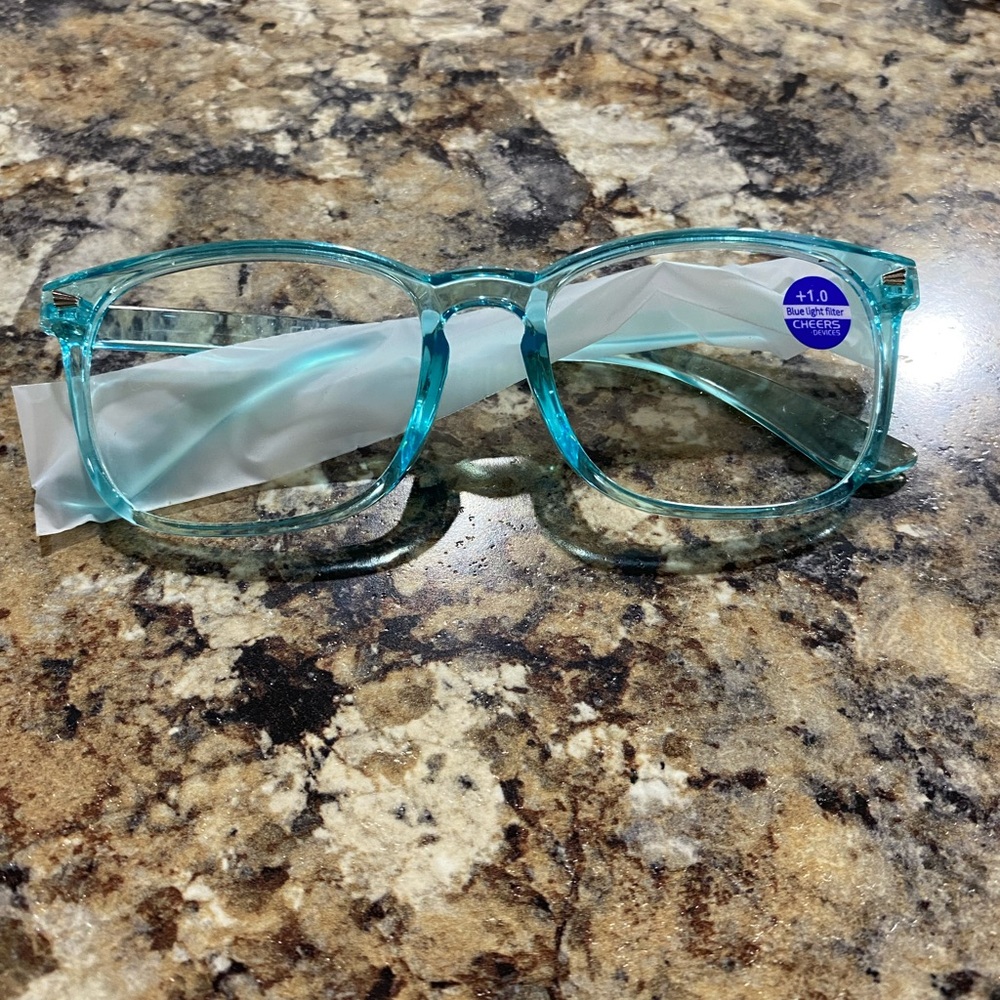 Women's Blue Light Filter Reader Glasses +1.0 Teal By Cheers.